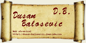 Dušan Balošević vizit kartica